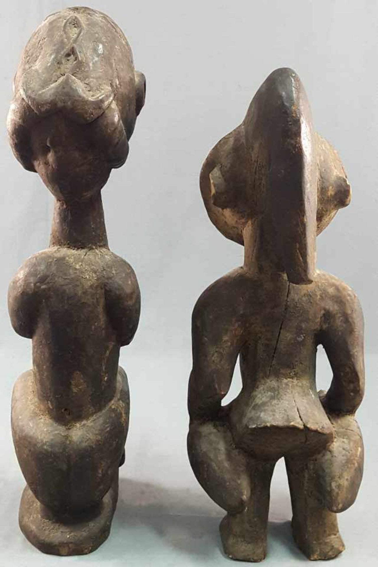 A couple of African wooden figures. Man and Woman. - Image 4 of 7