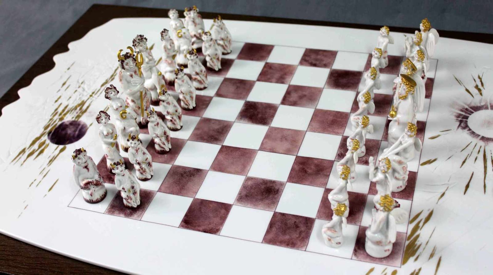 Chess Game, Heaven and Hell. Porcelain. Meissen. Unique - Bild 7 aus 15