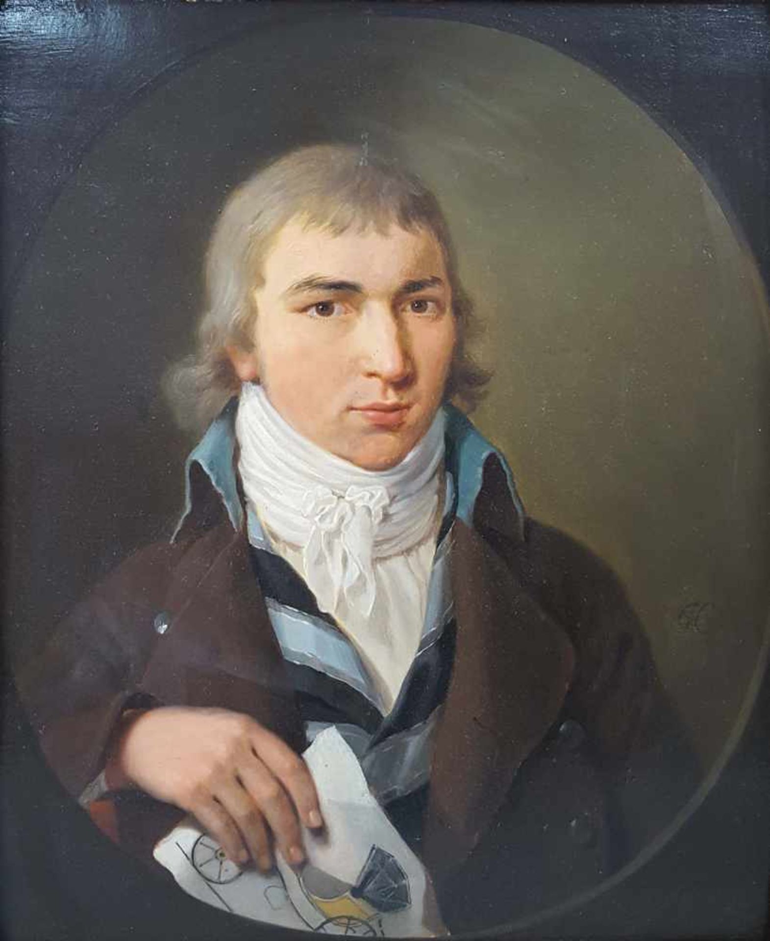 Attributed to Cornelis VAN CUYLENBURG (1758 - 1827). Portrait of an engineer?