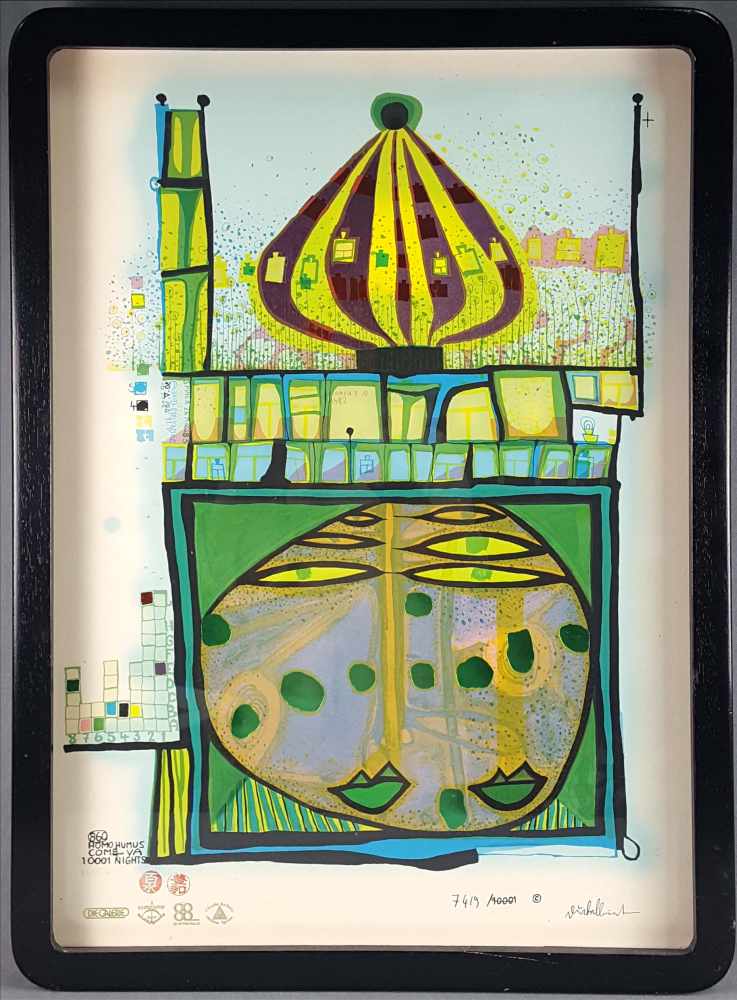 Friedensreich HUNDERTWASSER (1928 - 2000). "HOMO HUMUS COME VA - 10002 NIGHTS", 1982-84. - Image 5 of 9