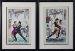 Carlos TAVANO (XX). Two watercolors. "Tango". 1986.