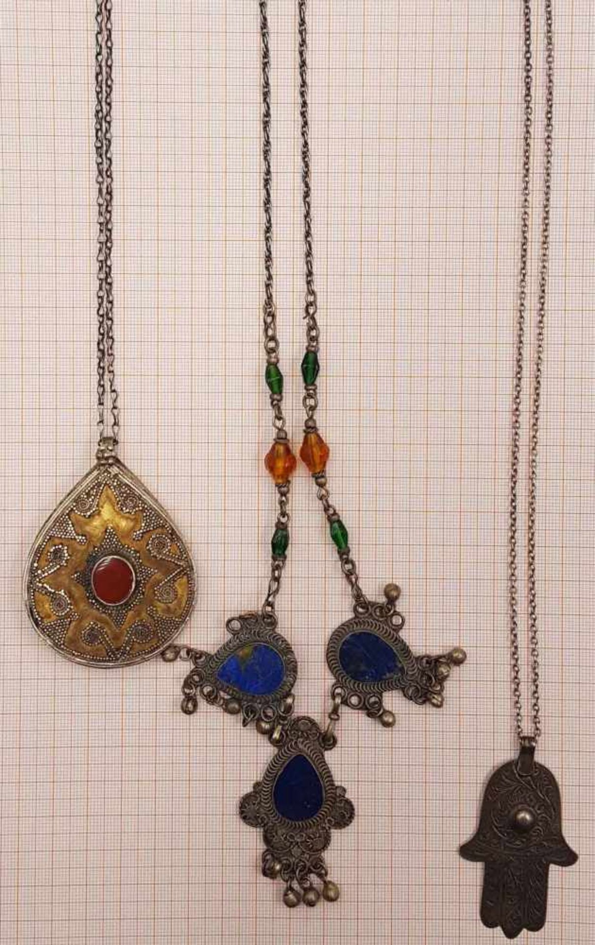 6 parts jewelry, ethnologica. Also silver, Carnelian, Lapis Lazuli. - Image 5 of 14