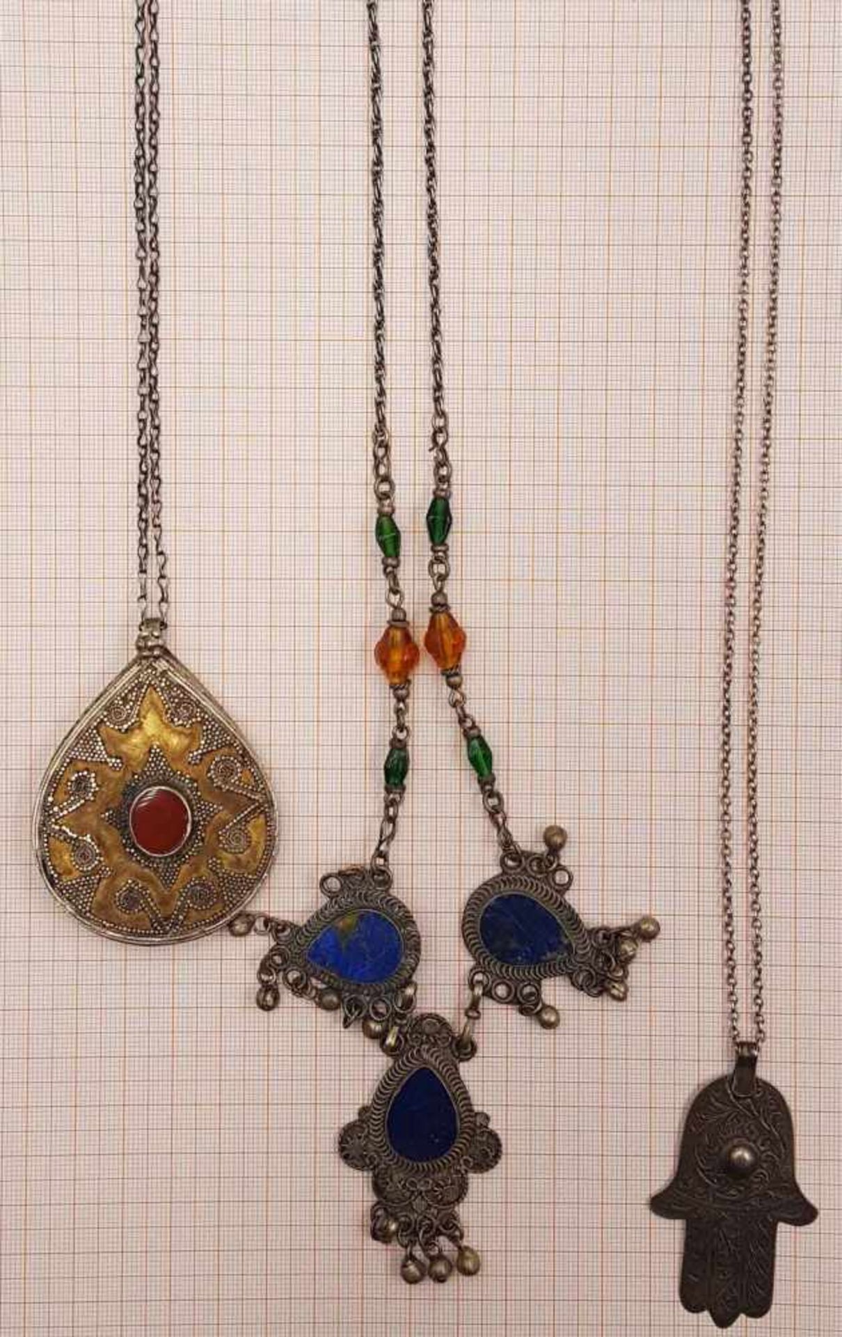 6 parts jewelry, ethnologica. Also silver, Carnelian, Lapis Lazuli. - Bild 5 aus 14