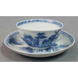 Cup and saucer. China. Blue white porcelain. Around 1750.