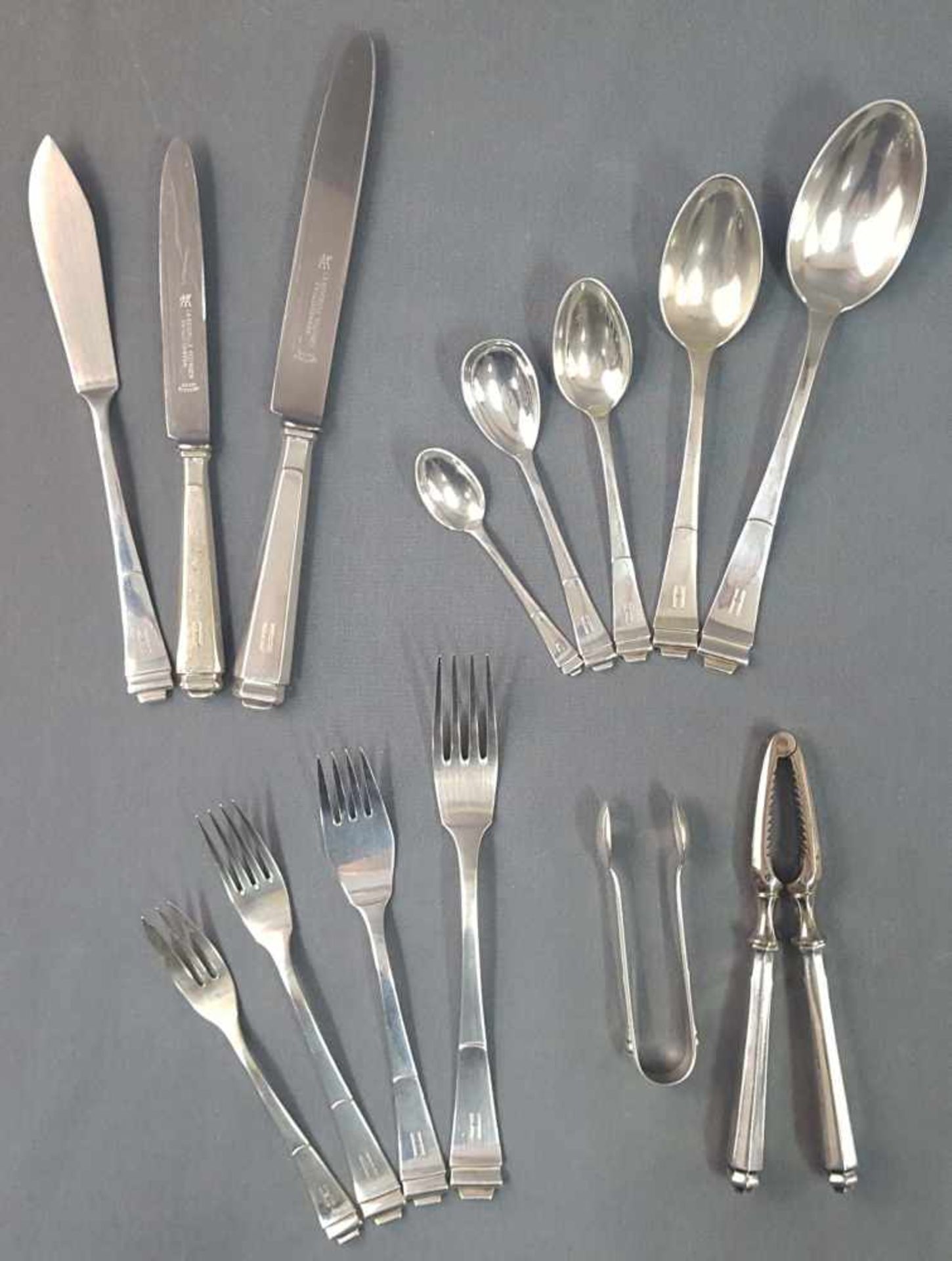 Wilkens "Pagode" silver 800, Art Deco cutlery. - Image 6 of 8