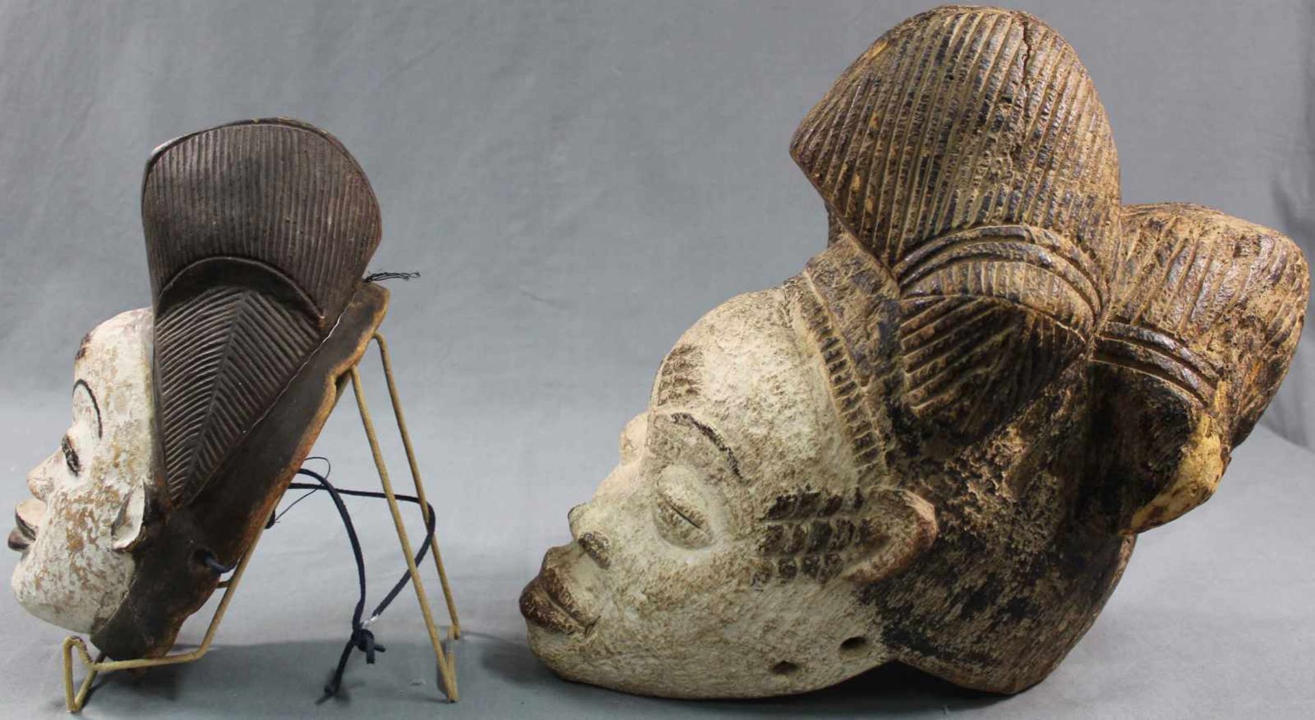 2 masks. Proably Congo probably. Up to 46 cm high. - Image 3 of 10