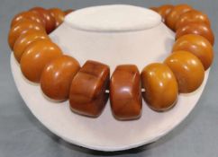 Amber necklace. Proably Africa. Approximately 60 cm long.