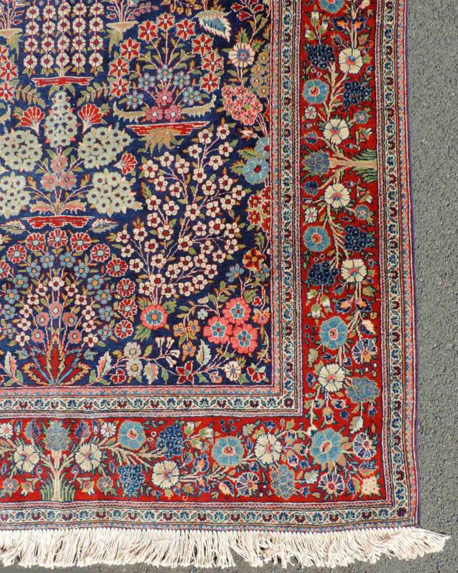 Kashan Persian carpet. Iran. Old, mid-20th century. Paradise pattern. - Image 3 of 6