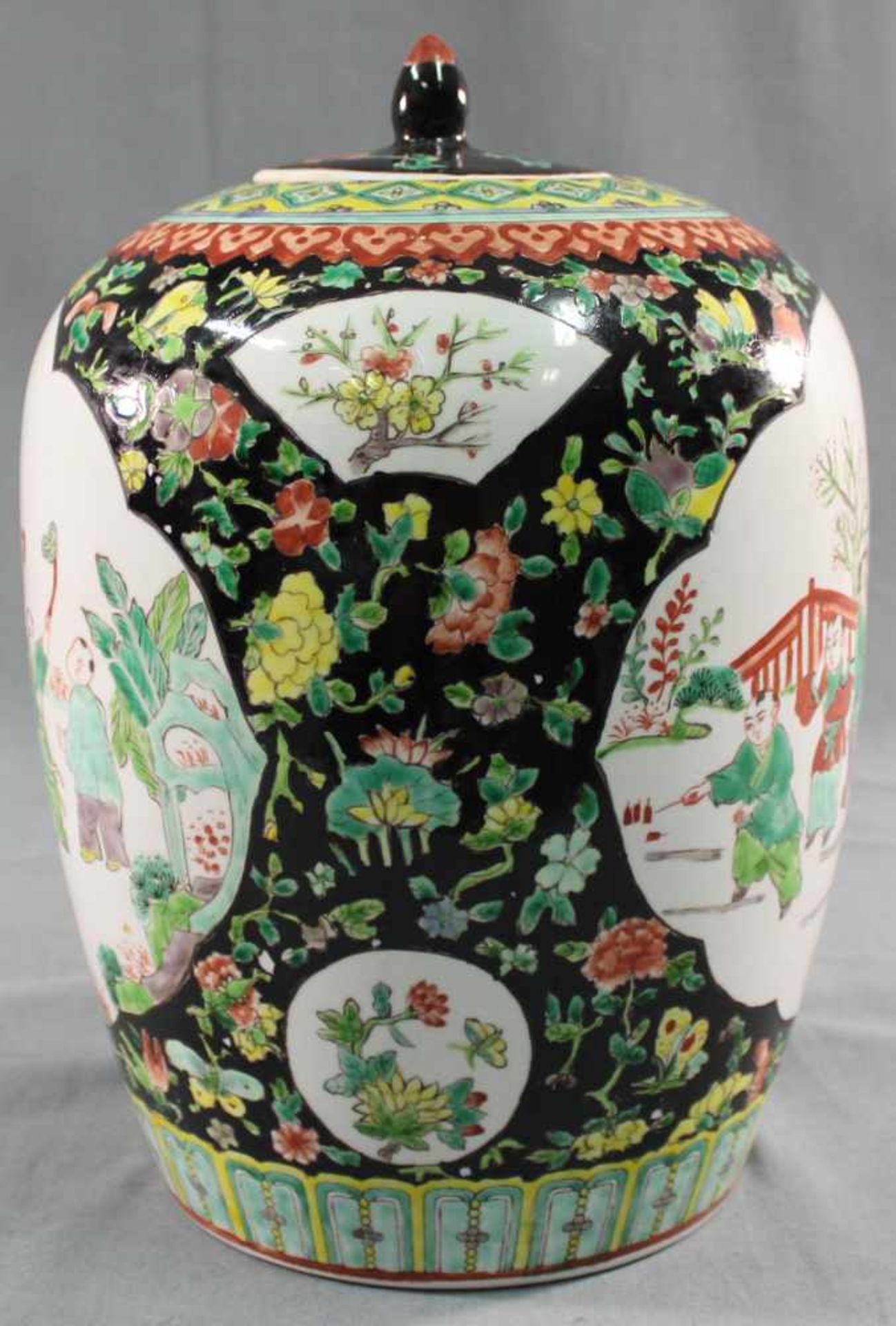 Ginger pot with lid. Playing children. China. Probably old, republic? - Bild 2 aus 8
