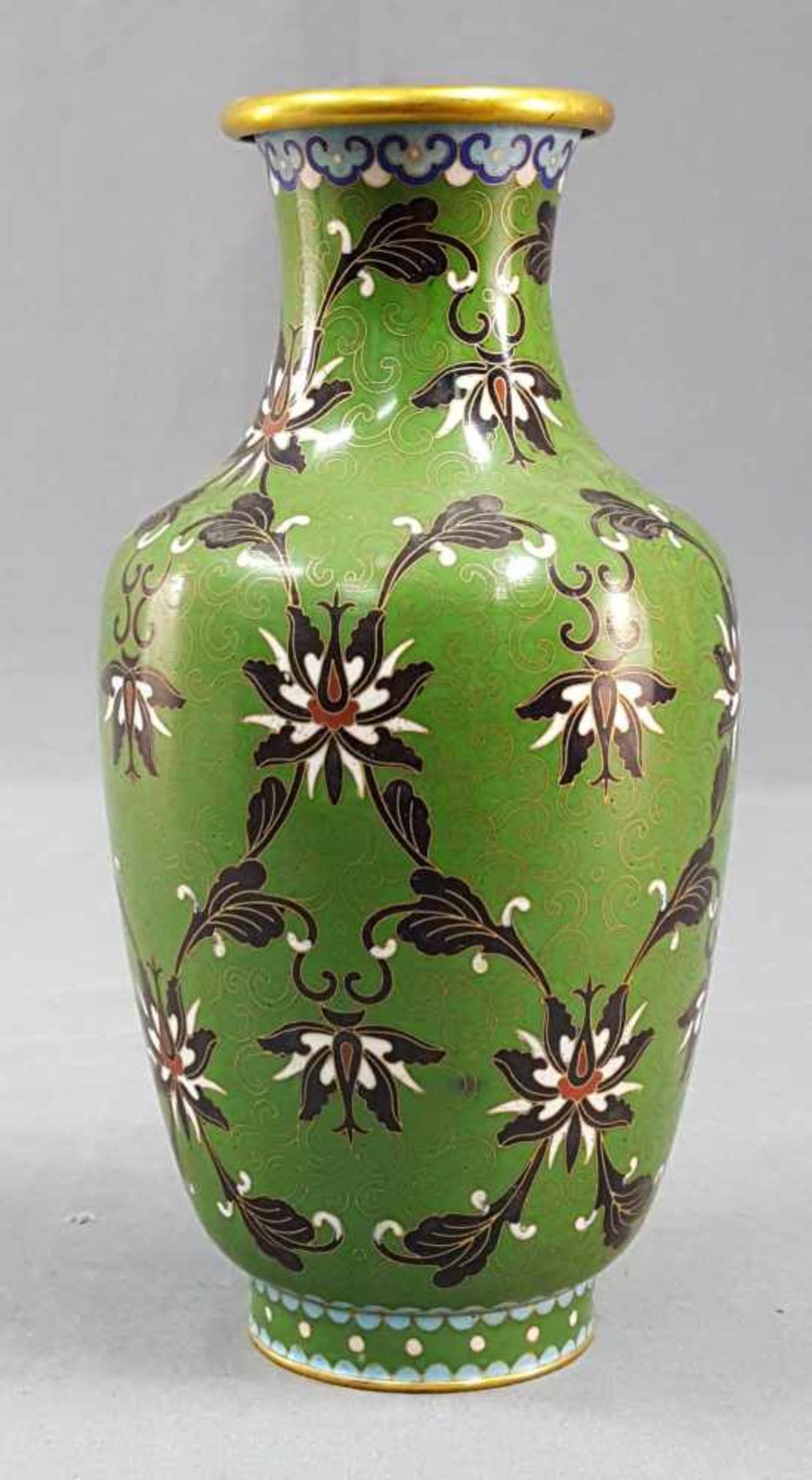 Green Cloisonne vase. Proably China old, around 1920.