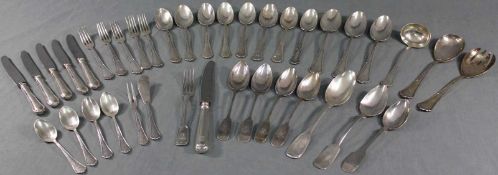 Silver cutlery for at least 4 people, silver 800.