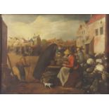 UNSIGNED (XVII - XVIII). Dutch school. Large market scene.