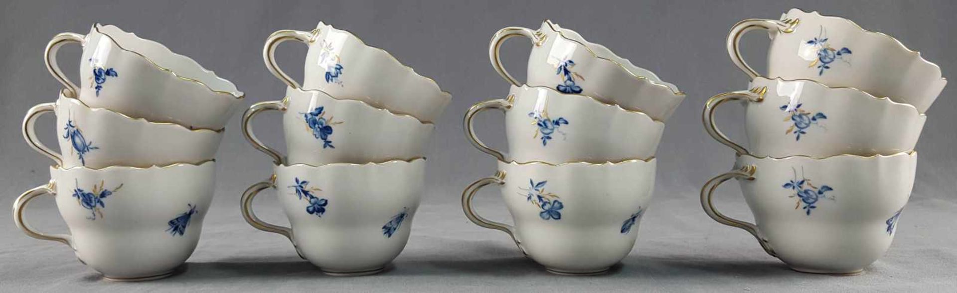 Coffee service Meissen porcelain for 12 persons. No coffee pot. - Image 6 of 19