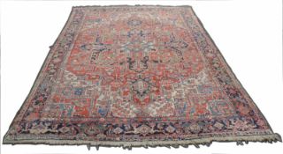 Heriz Persian carpet. Iran. Old, around 1930.