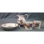 Ludwigsburg porcelain. 2 cups, saucer, milk jug.