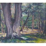 Camil RESSU (1880-1962). Lady. Rest in the woods.