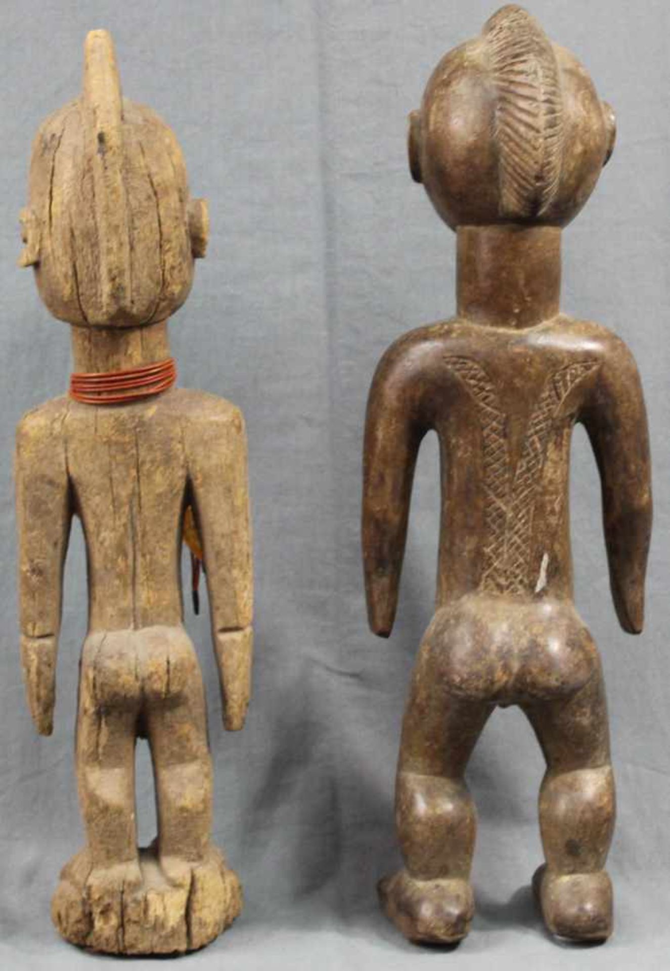 2 figures. Woman and man. Wood. Up to 50 cm high. - Image 2 of 9