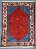 Hamadan Persian carpet. Iran. Old, mid-20th century.