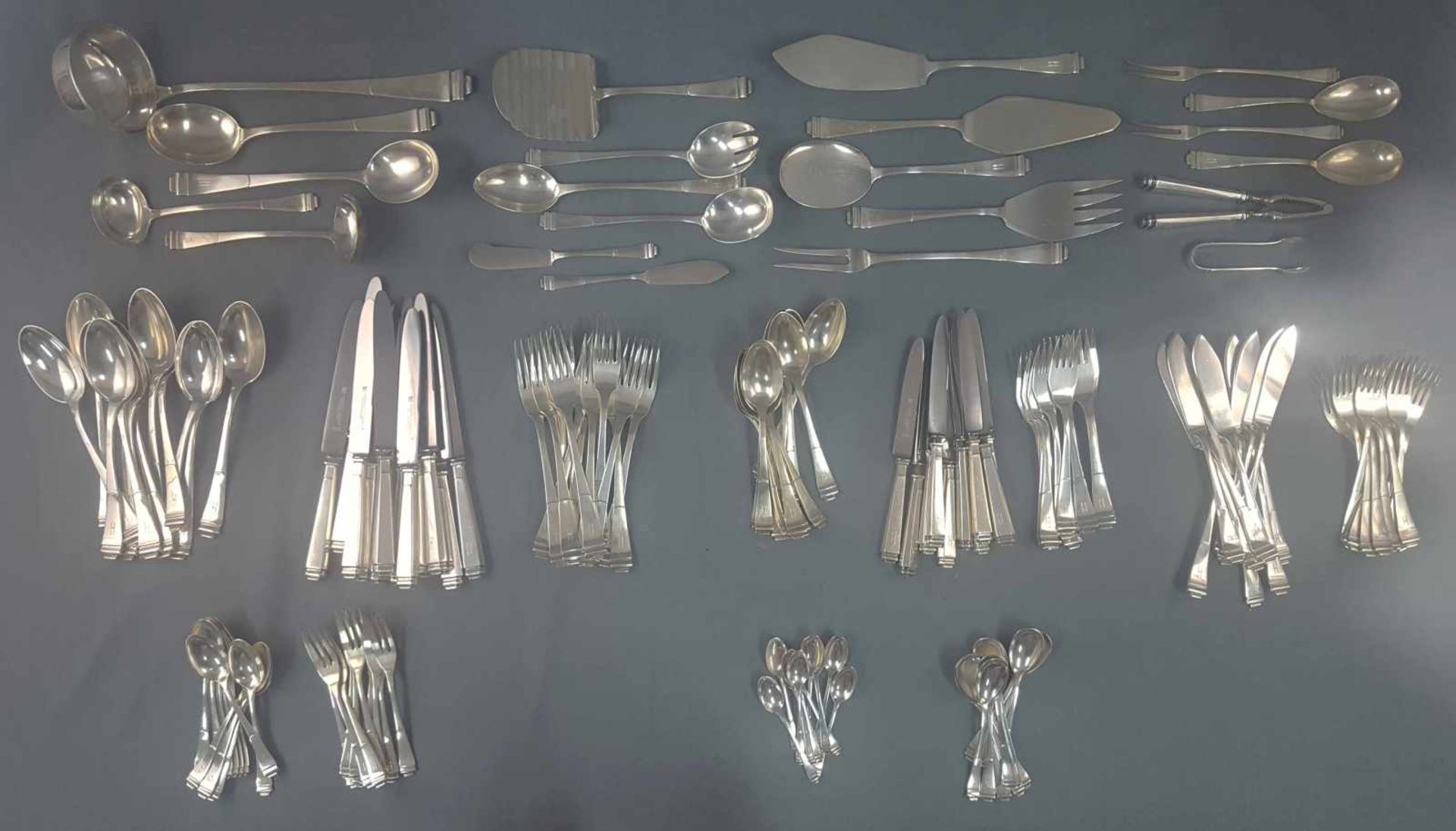 Wilkens "Pagode" silver 800, Art Deco cutlery.