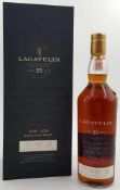 Lagavulin Islay Single Malt Scotch Whiskey 25 Years Edition.