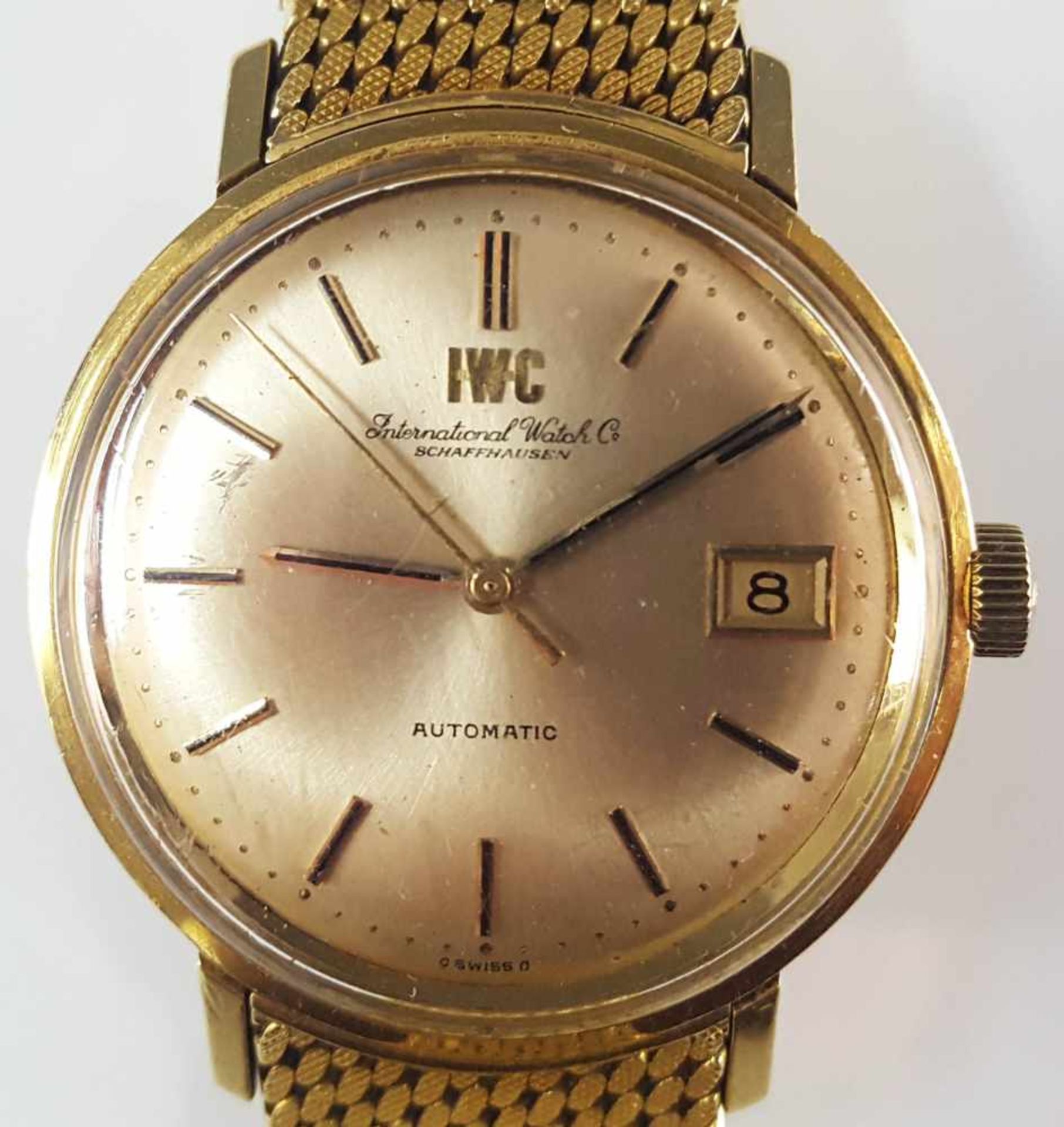 IWC men's wristwatch, automatic, 750 yellow gold. About 122 grams. - Bild 6 aus 12