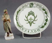 Meissen Knauffzeit, Reservistenteller 1809 - 1909. Soldier. Model number 283.