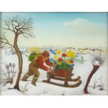 Dragan GAZI (1930-1983). Messenger of spring with sledge. 1970.