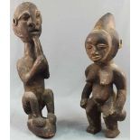A couple of African wooden figures. Man and Woman.