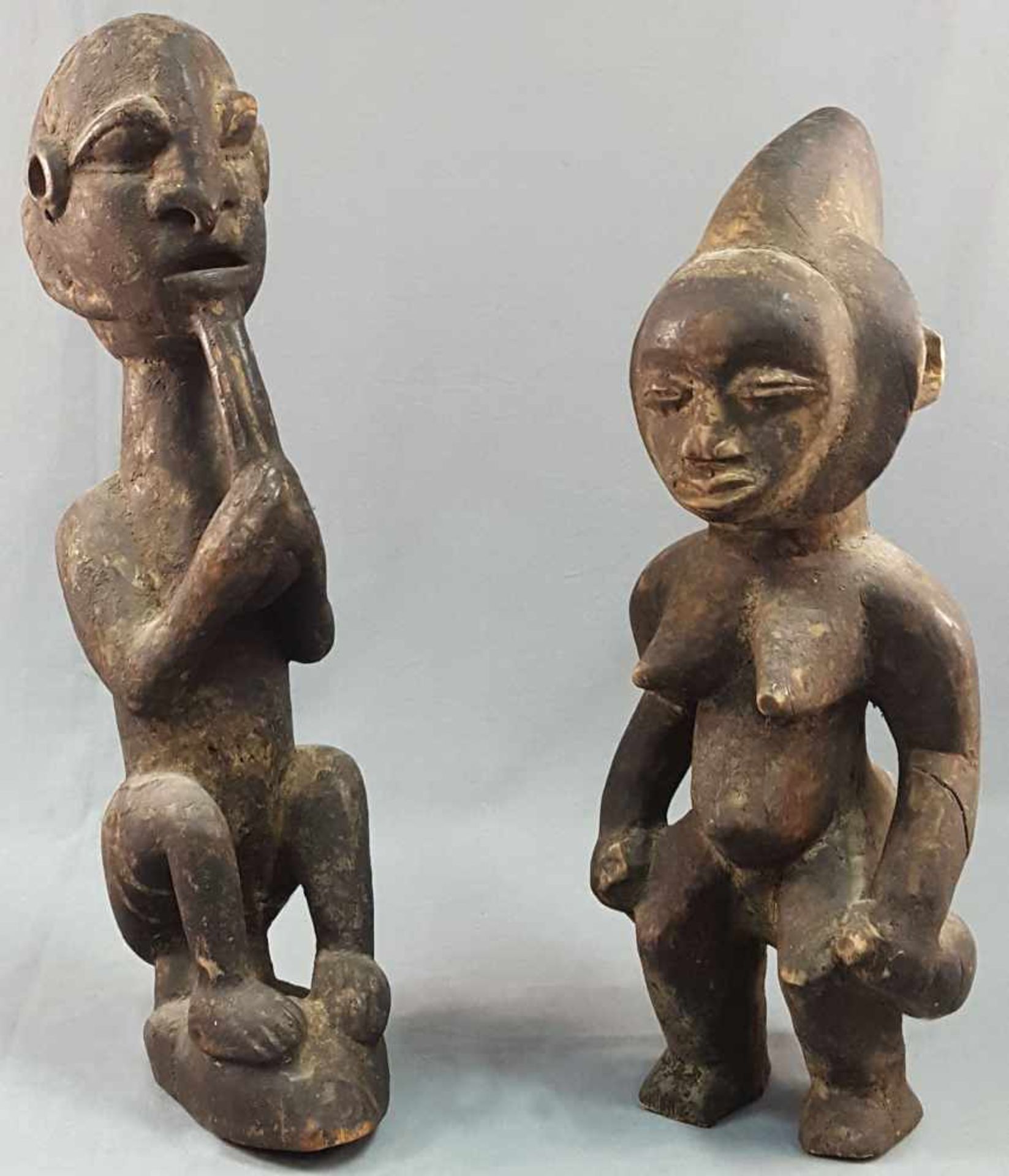 A couple of African wooden figures. Man and Woman.