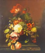 P. VAUQUER (1917 -). Floral still life.