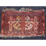 Ersari Bag Front. Tribal rug. Turkmenistan. Antique, around 1890.