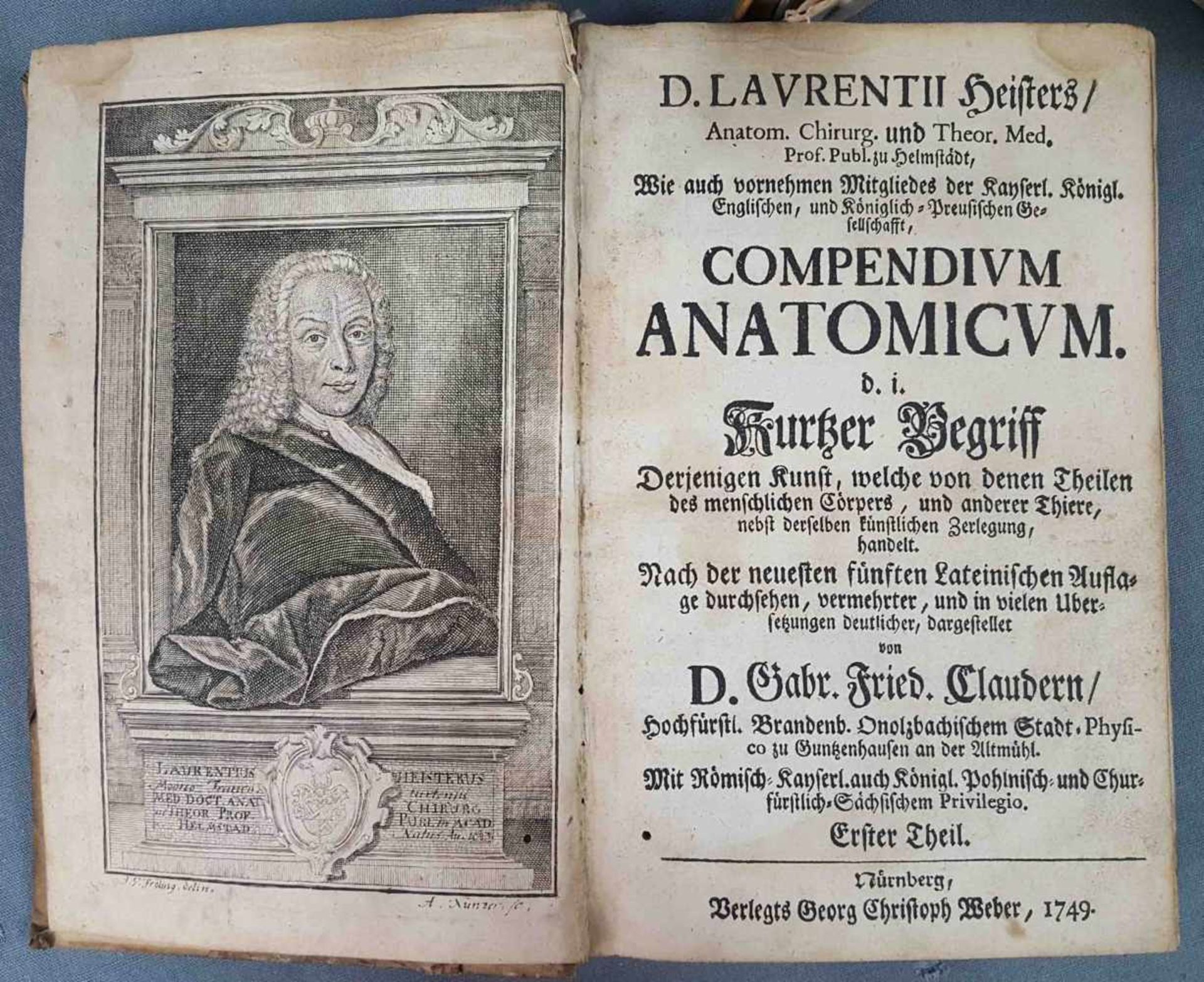 Heisters D. LAURENTII: "COMPENDIUM ANATOMICUM", 1749. - Image 6 of 13