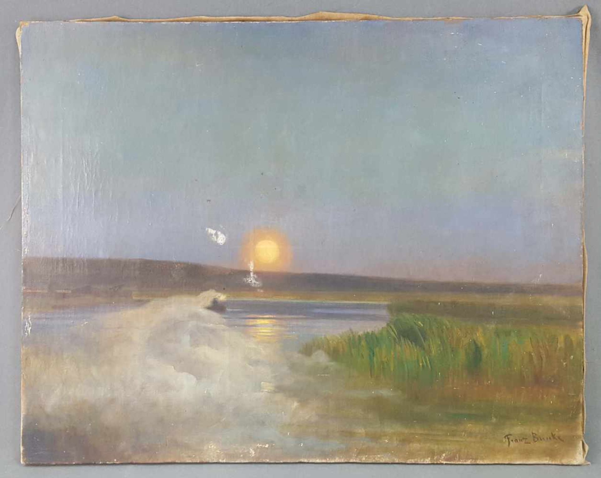 FRANZ BUNKE (1857-1939). "Moonrise" - Bild 2 aus 8