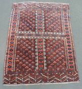 Jomud Engsi door entrance carpet. Turkmenistan. Antique, around 1900.