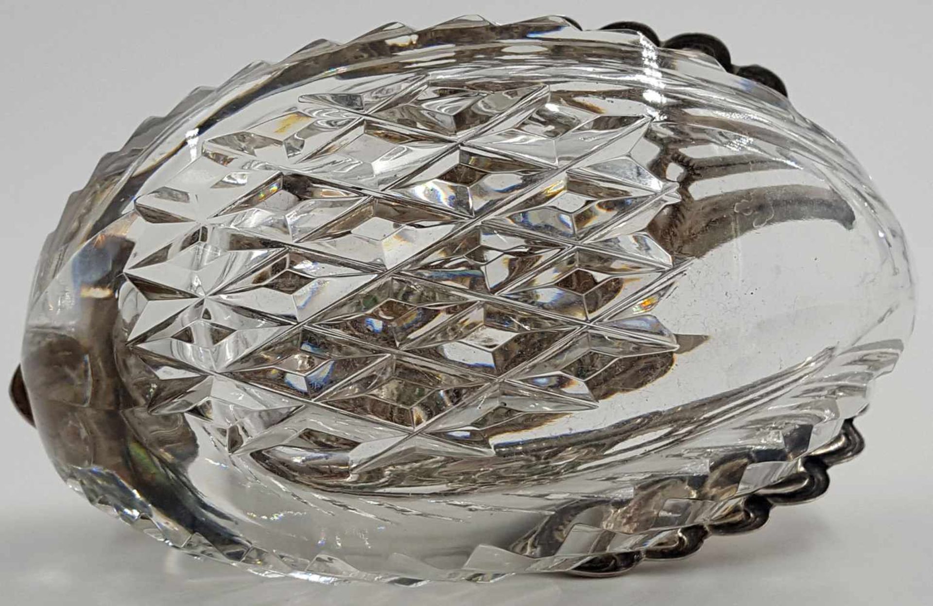 Swan vessel. Swan 835 silver. Lead crystal glass body. - Bild 8 aus 9