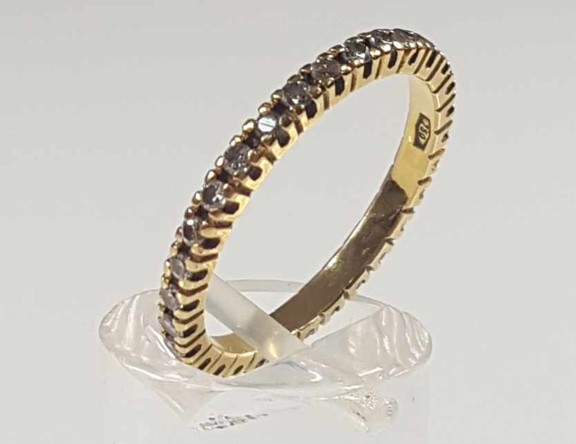 Memory ring, 750 yellow gold, set with 30 diamonds. - Bild 4 aus 9