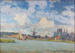 Poppe FOLKERTS (1875 - 1949). ''Wijk bij Duurstede am Zeek, Holland 1936''.