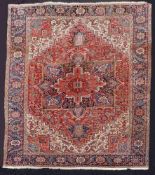 Heriz Persian carpet, Iran. Old, around 1920.