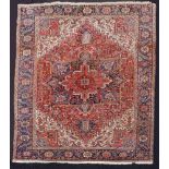 Heriz Persian carpet, Iran. Old, around 1920.