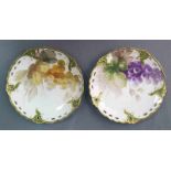 Two plates with openings. Nymphenburg. Art Nouveau, probably around 1900.