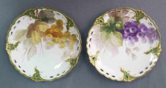 Two plates with openings. Nymphenburg. Art Nouveau, probably around 1900.