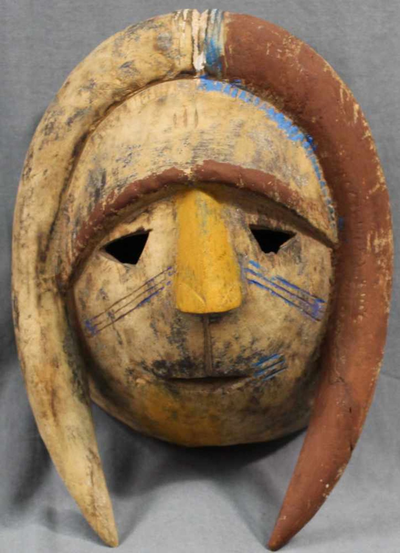 Mask. Wood. Probably Congo. 24 cm long the mask. - Image 2 of 4