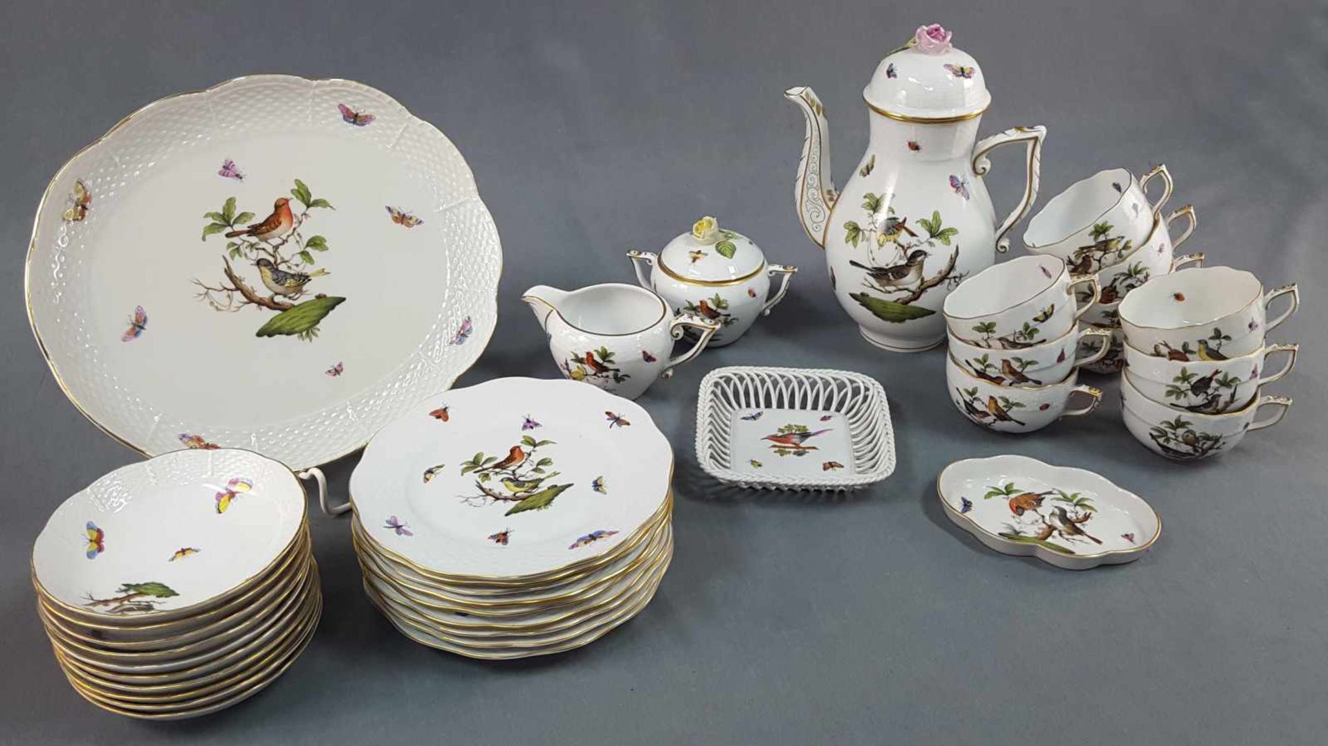 Herend Porcelain. Coffee service for at least 9 people.