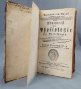 Albrecht von HALLER. "Grundriß der Physiologie für Vorlesungen", 1781.<b