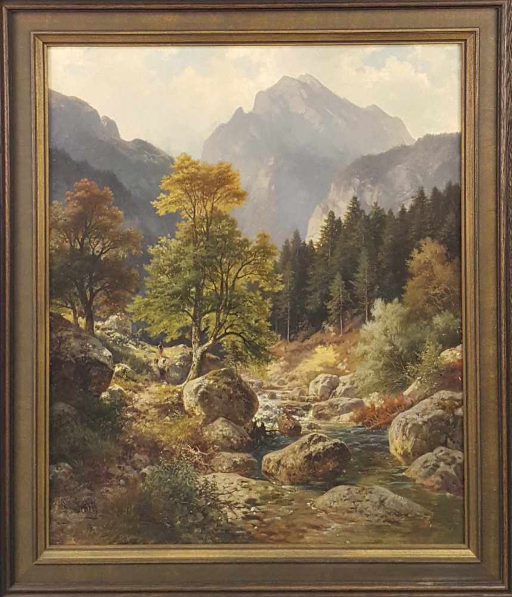 Ludwig SCKELL (1833 - 1912). Mountain stream in the Alps. - Bild 2 aus 5