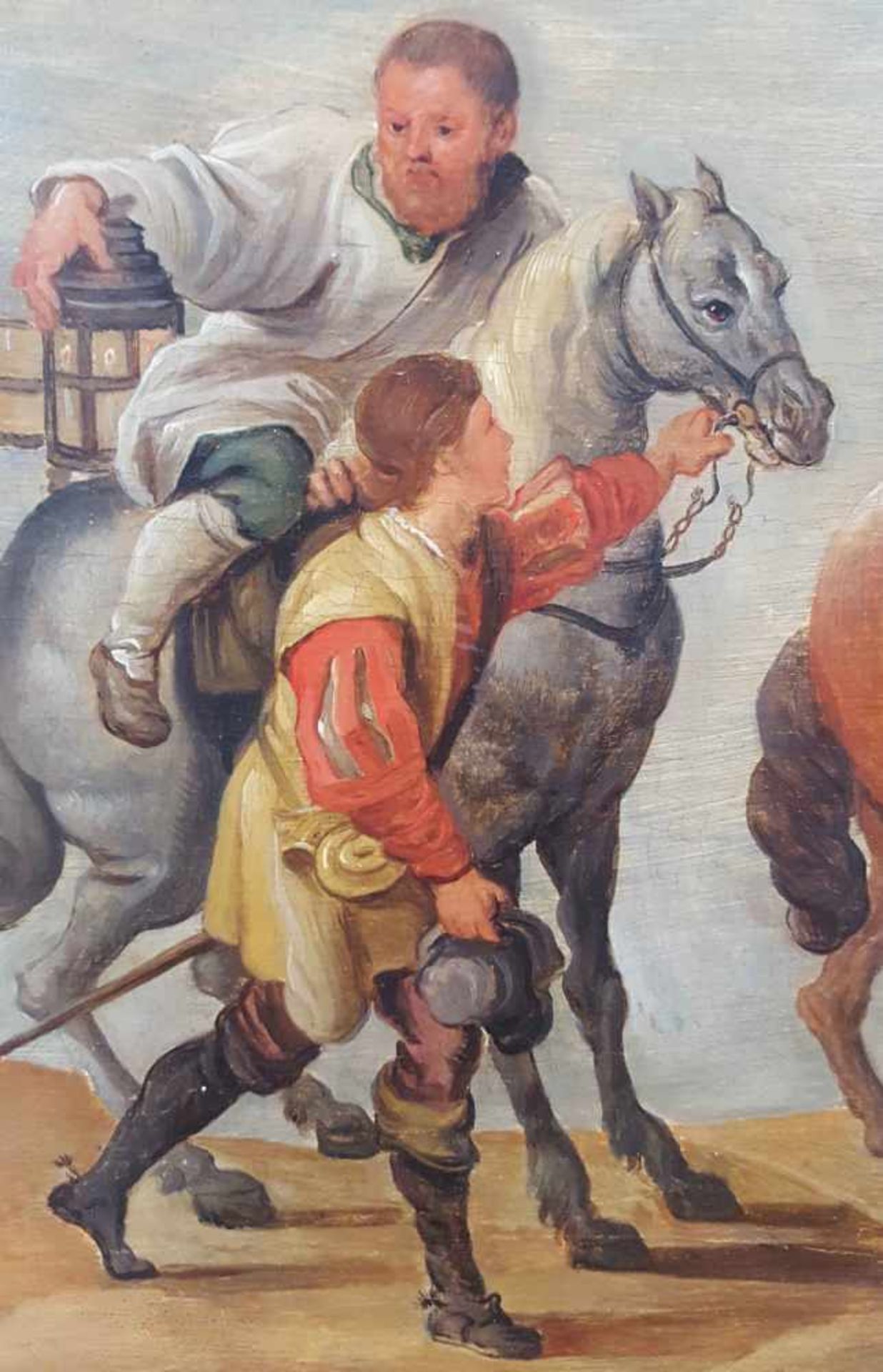 UNSIGNED (XVII - XVIII). Italian school. Monks on horses with servants. - Image 4 of 6
