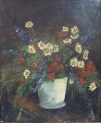 Max SCHULZE-SOELDE (1887 - 1967). Autumn flowers in a white vase 1927.95 cm x 80 cm. Painting. Oil
