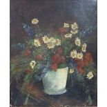 Max SCHULZE-SOELDE (1887 - 1967). Autumn flowers in a white vase 1927.95 cm x 80 cm. Painting. Oil