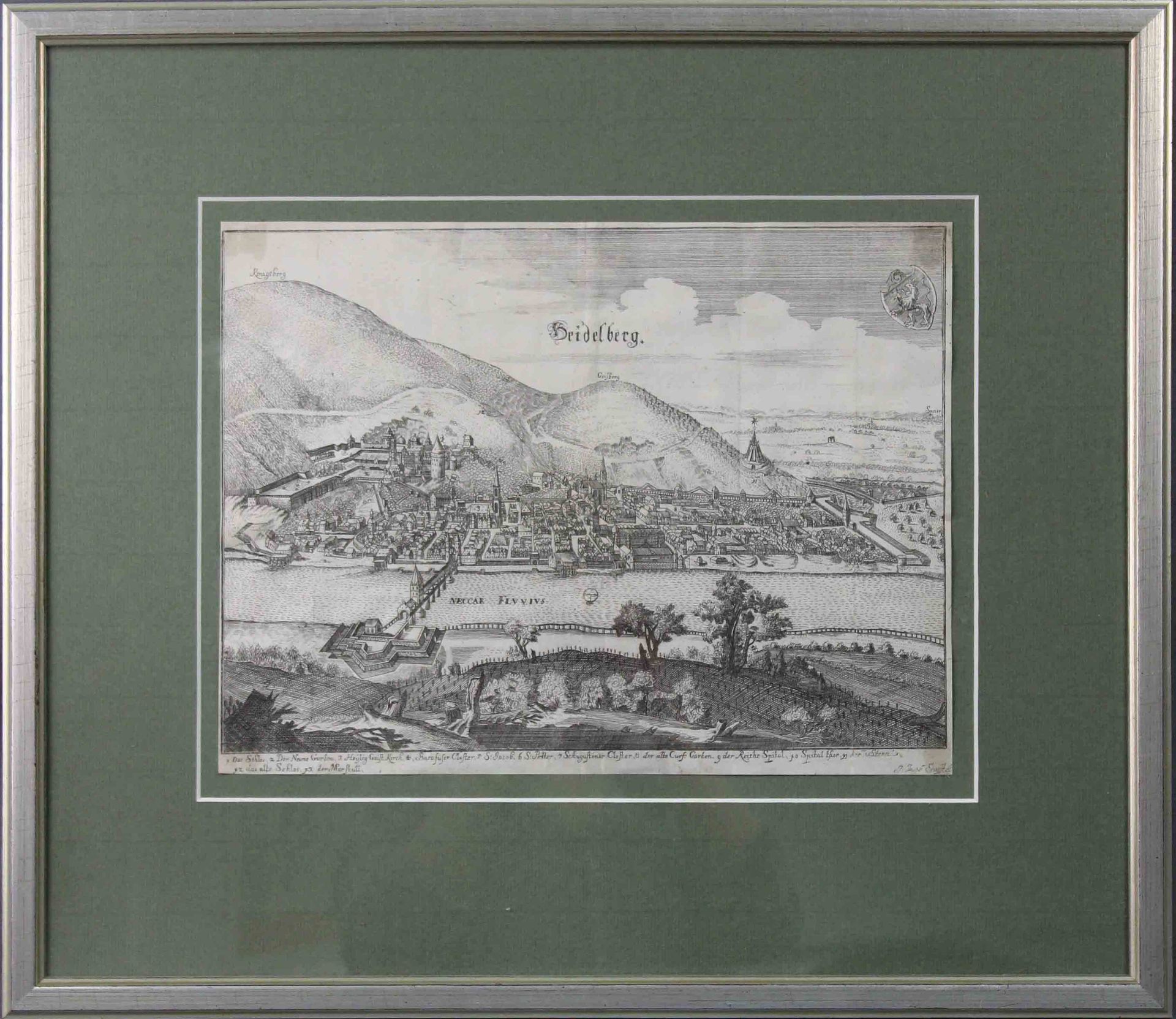 Johann Jacob SENFFTEL (1663/64 - 1729). "Heidelberg".25.5 x 35.5 cm. Engraving from Senfftel after - Bild 2 aus 7
