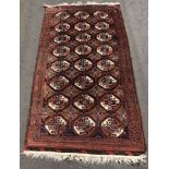 Baluch main carpet. Turkmen from Chorassan. Old, around 1930.280 cm x 155 cm including the flat